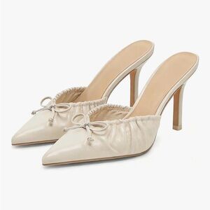 Elegant Cream Women's Heels mules